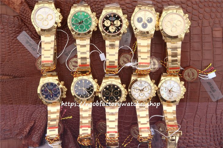 Noob Rolex Oyster Perpetual Cosmograph Daytona 18k Yellow Gold Black Dial V3 Best Version The N Factory