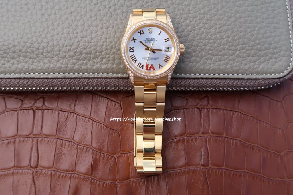 Franken Rolex Datejust Ivory Sunburst Diamond Dial Steel/18k Yellow Gold Ladies Watch The N