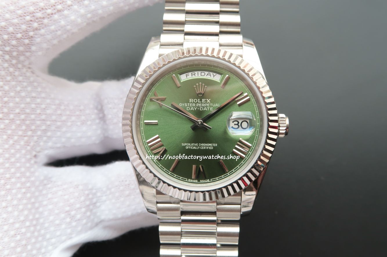 Franken Rolex Day-Date 40 228239 Green Roman Dial - The N Factory