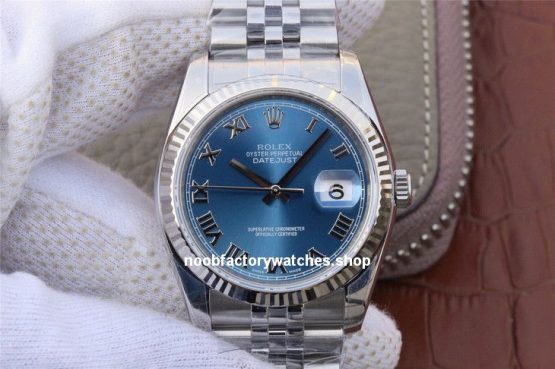 rolex datejust 36 blue dial roman numerals