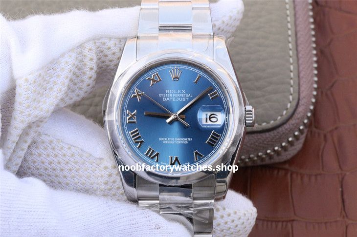 rolex datejust 36 blue dial roman numerals
